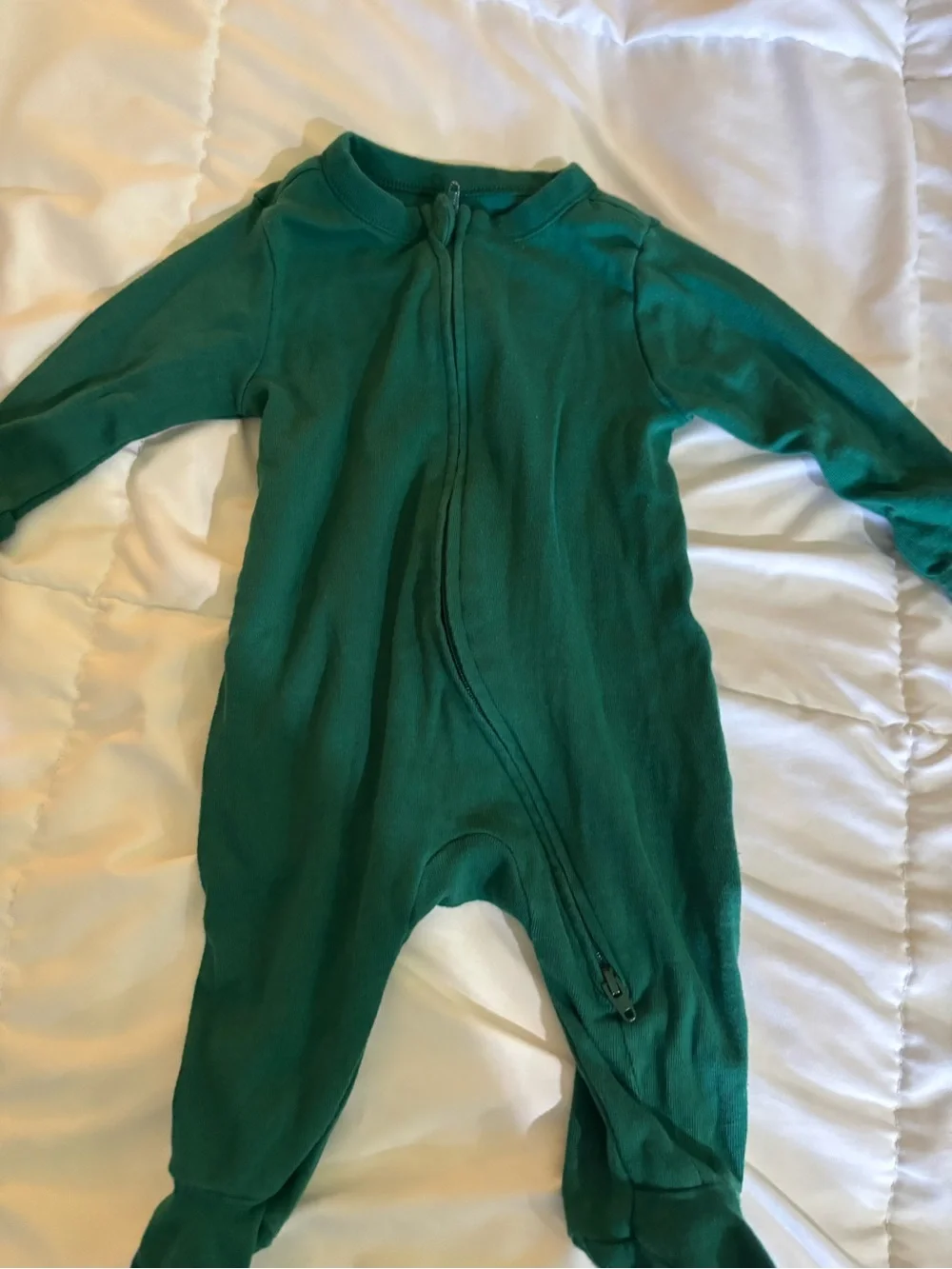 Old Navy Green 'My First Christmas' Footed One-Piece